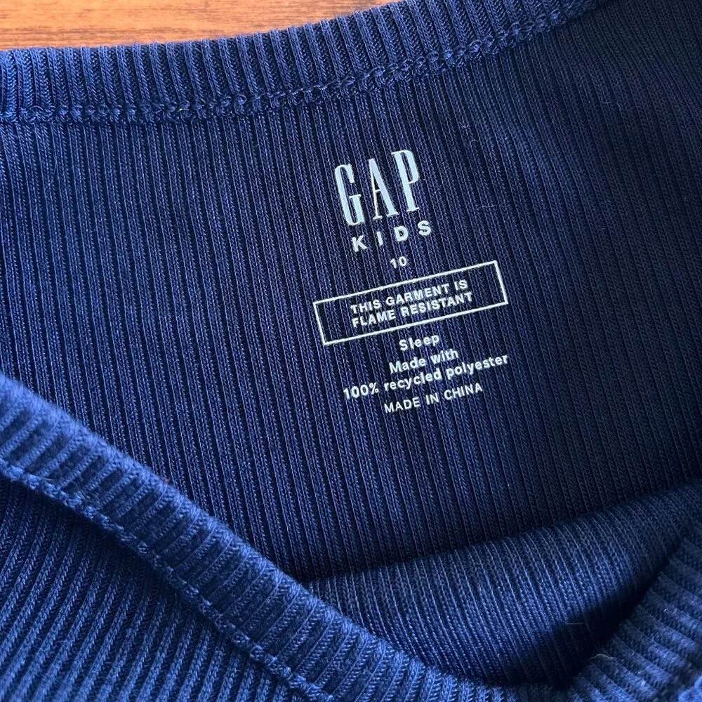Gap Kids navy cropped pajama shirt 10 NWT
